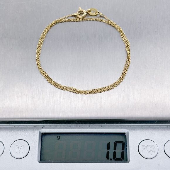 Vintage Italian Sterling Silver 925 Gold-Tone 0.8mm Chain Necklace 17.5" - Picture 3 of 3